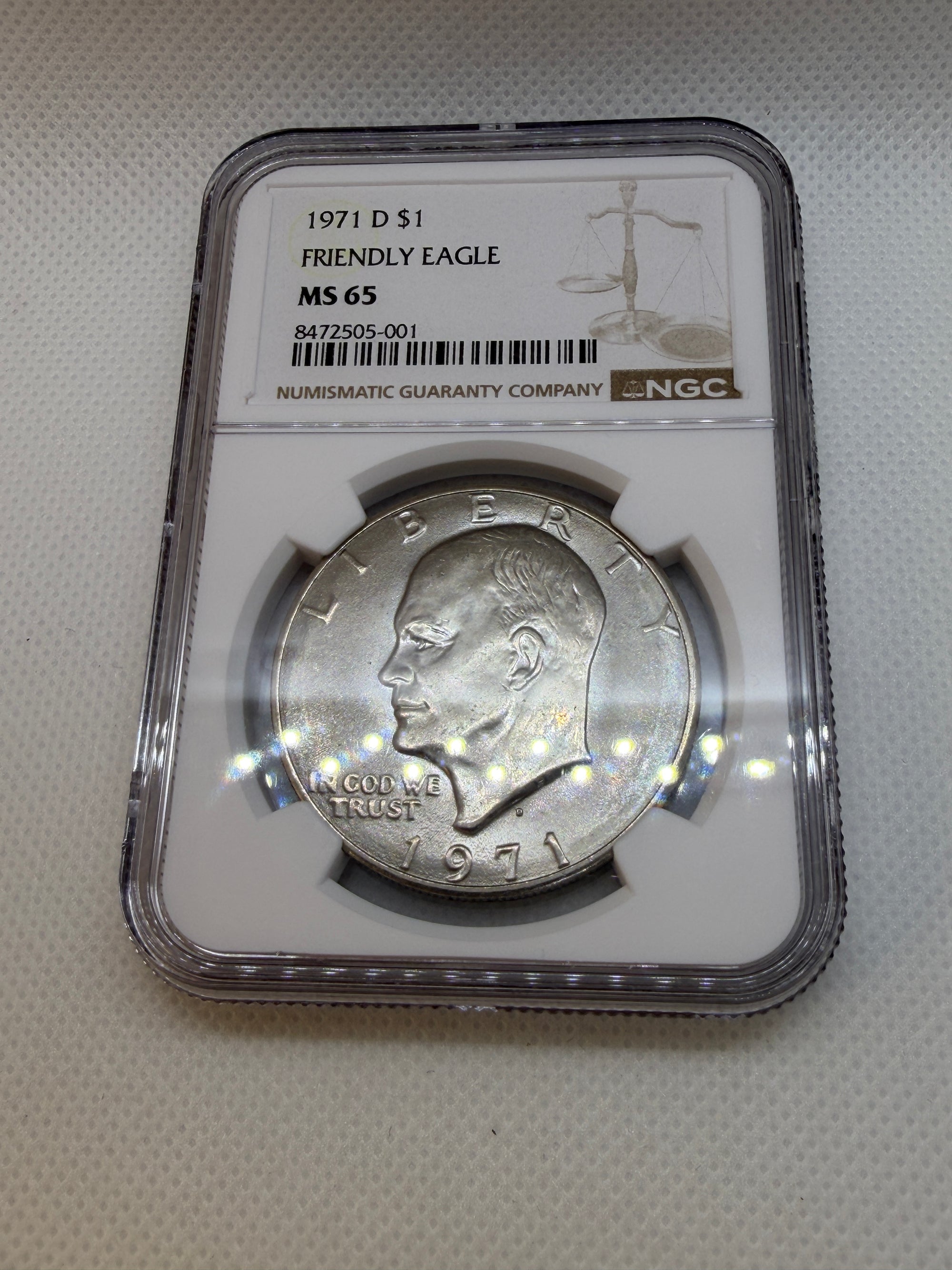 1971-D Eisenhower $1 Friendly Eagle – NGC MS65 | Denver Mint Ike Dollar
