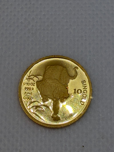 1986 10 Singold Tenth-Ounce 1/10 oz Gold Beautiful Coin