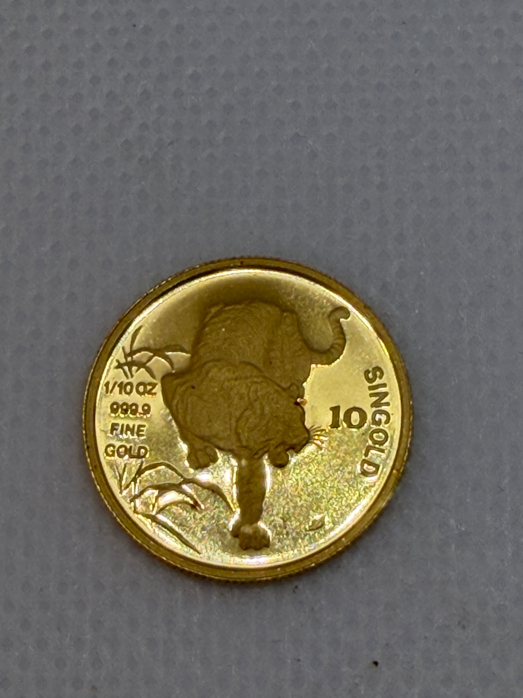 1986 10 Singold Tenth-Ounce 1/10 oz Gold Beautiful Coin