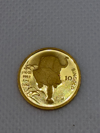1986 10 Singold Tenth-Ounce 1/10 oz Gold Beautiful Coin