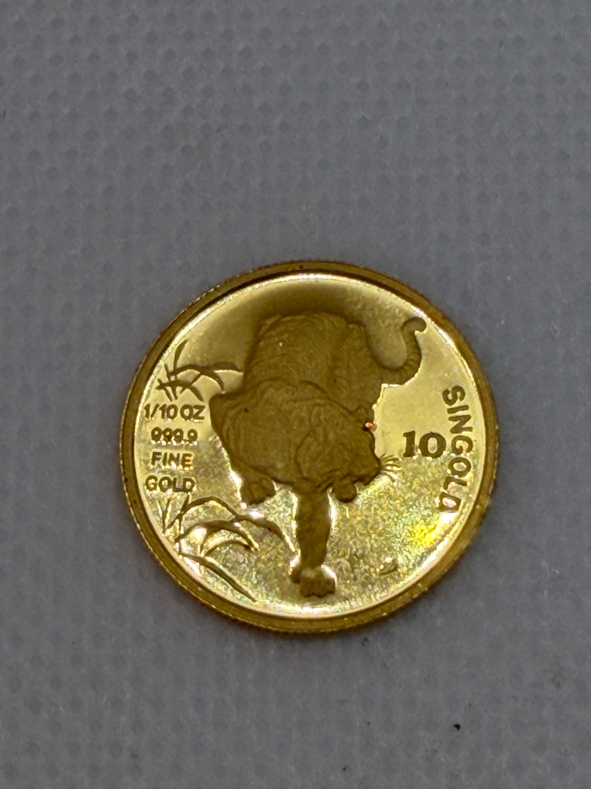 1986 10 Singold Tenth-Ounce 1/10 oz Gold Beautiful Coin