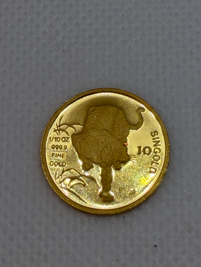 1986 10 Singold Tenth-Ounce 1/10 oz Gold Beautiful Coin