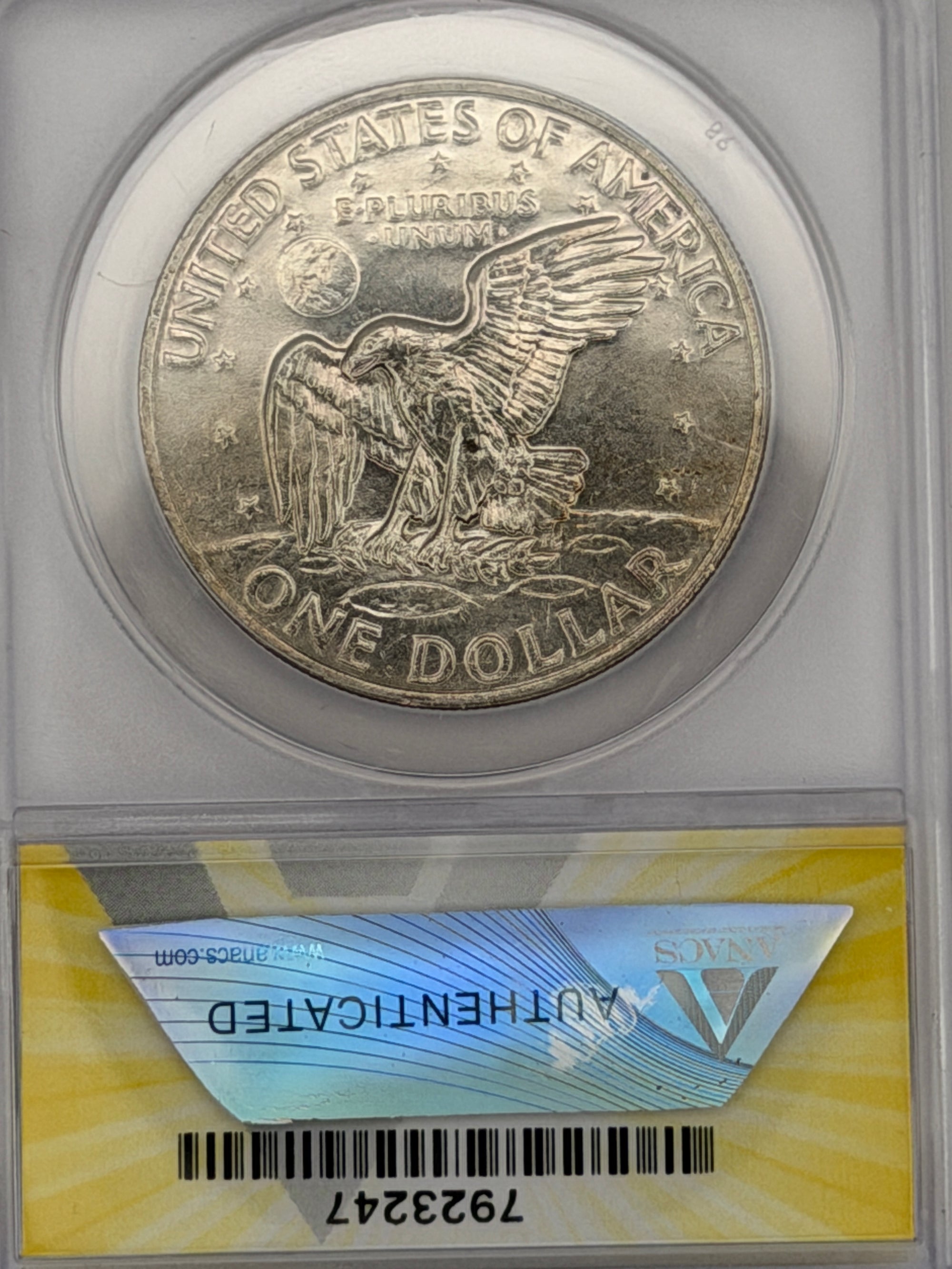 1972 Eisenhower Dollar Type 2 – ANACS MS64 | Rare Ike Dollar Variety