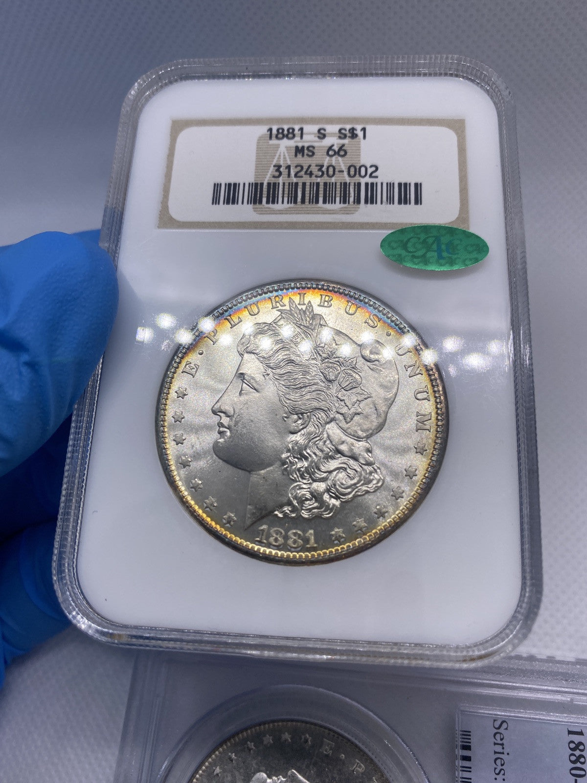 TONED 1881-S MORGAN DOLLAR  OLD NGC Holder & CAC MS 66  A BEAUTY+ Looks Better