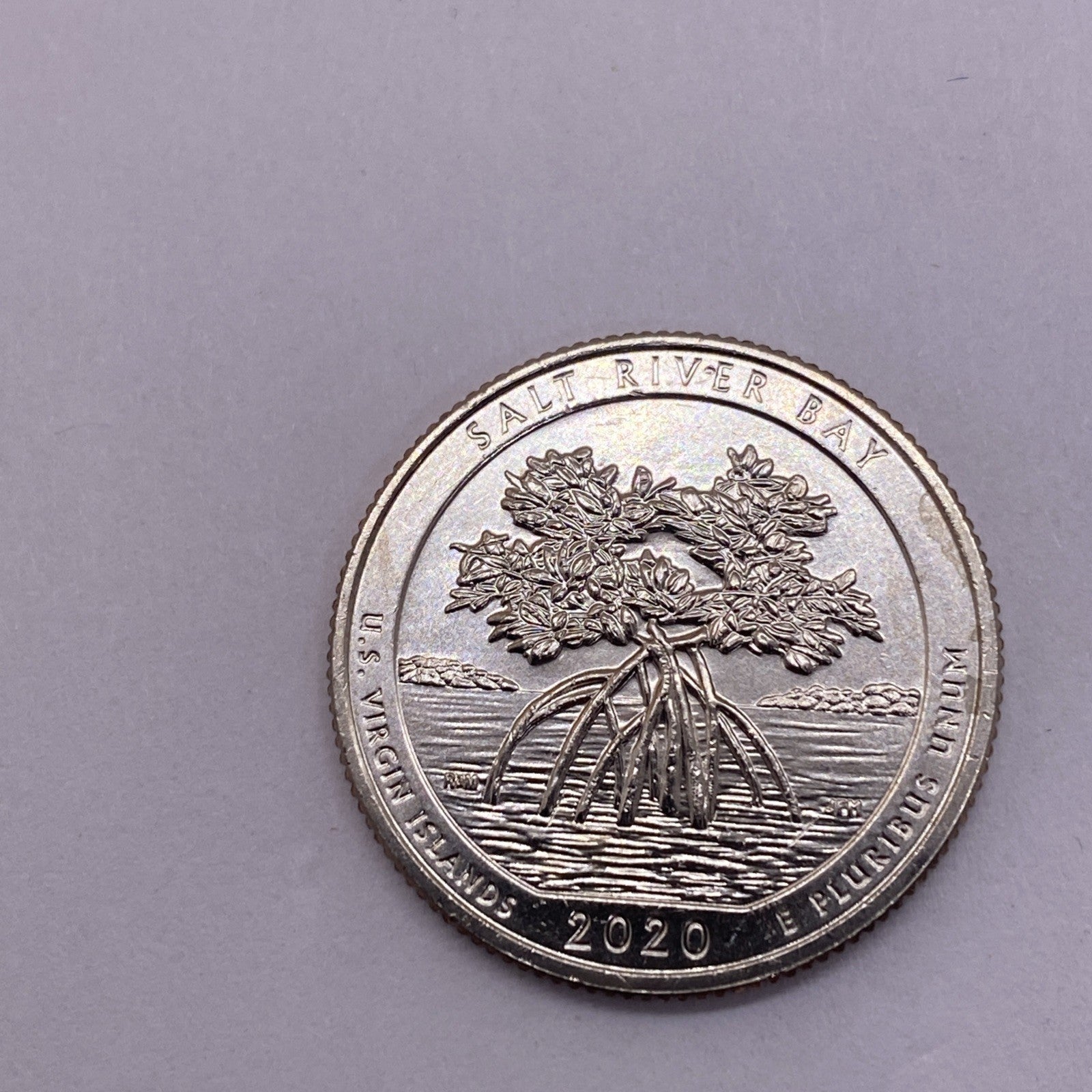2020 W Salt River NP Quarter 25c Uncirculated Privy Mark V75 Struck Thru ERROR