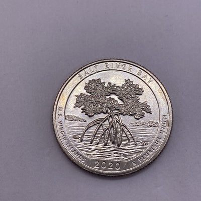 2020 W Salt River NP Quarter 25c Uncirculated Privy Mark V75 Struck Thru ERROR