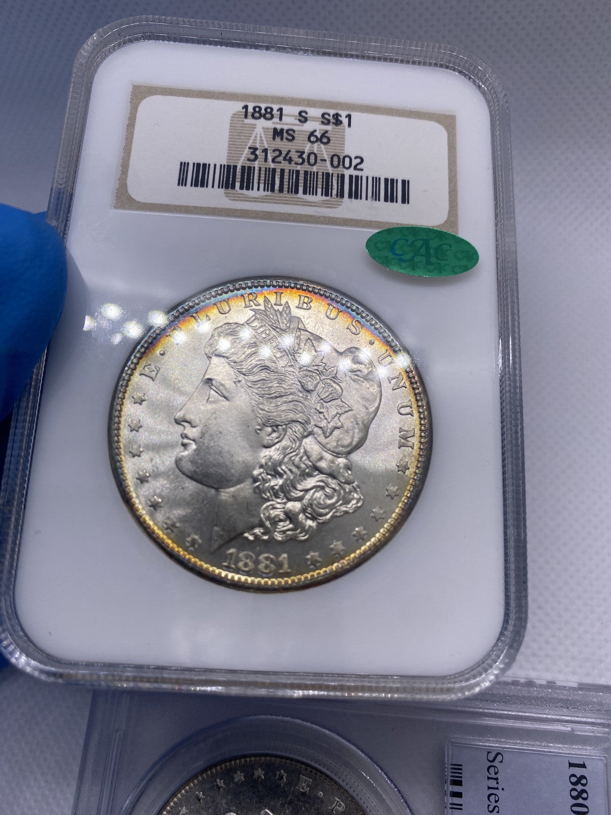 TONED 1881-S MORGAN DOLLAR  OLD NGC Holder & CAC MS 66  A BEAUTY+ Looks Better