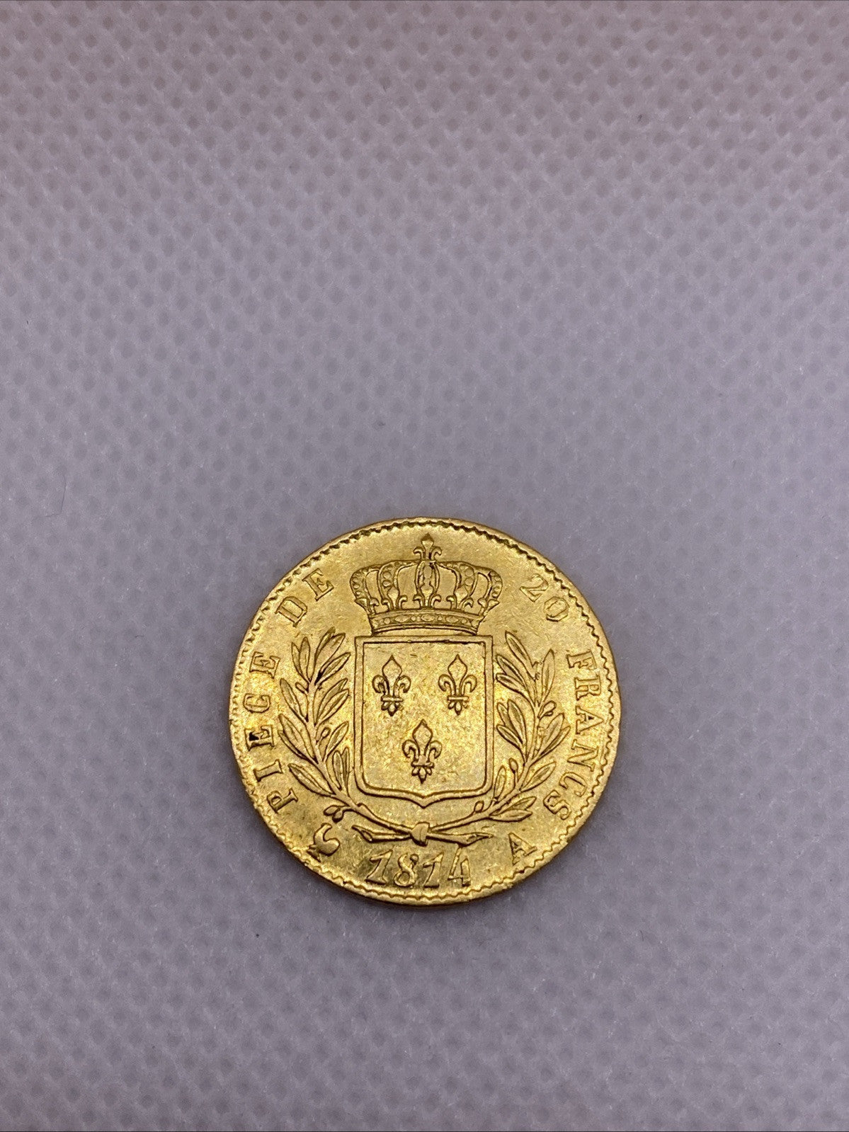 1814 A 20 Francs Louis XVIII Gold Coin France French Gold 200+ Years Old Gold