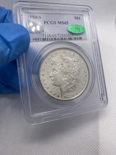 1880 S $1 Morgan Silver Dollar PCGS MS65 CAC Green Bean PQ Flashy
