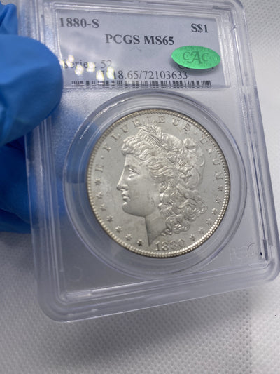 1880 S $1 Morgan Silver Dollar PCGS MS65 CAC Green Bean PQ Flashy