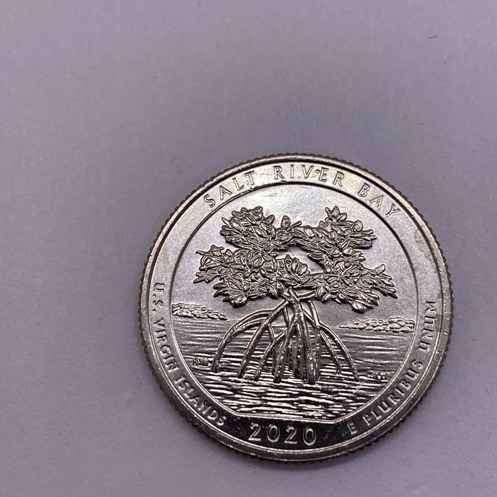 2020 W Salt River NP Quarter 25c Uncirculated Privy Mark V75 Struck Thru ERROR