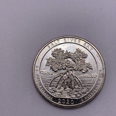 2020 W Salt River NP Quarter 25c Uncirculated Privy Mark V75 Struck Thru ERROR