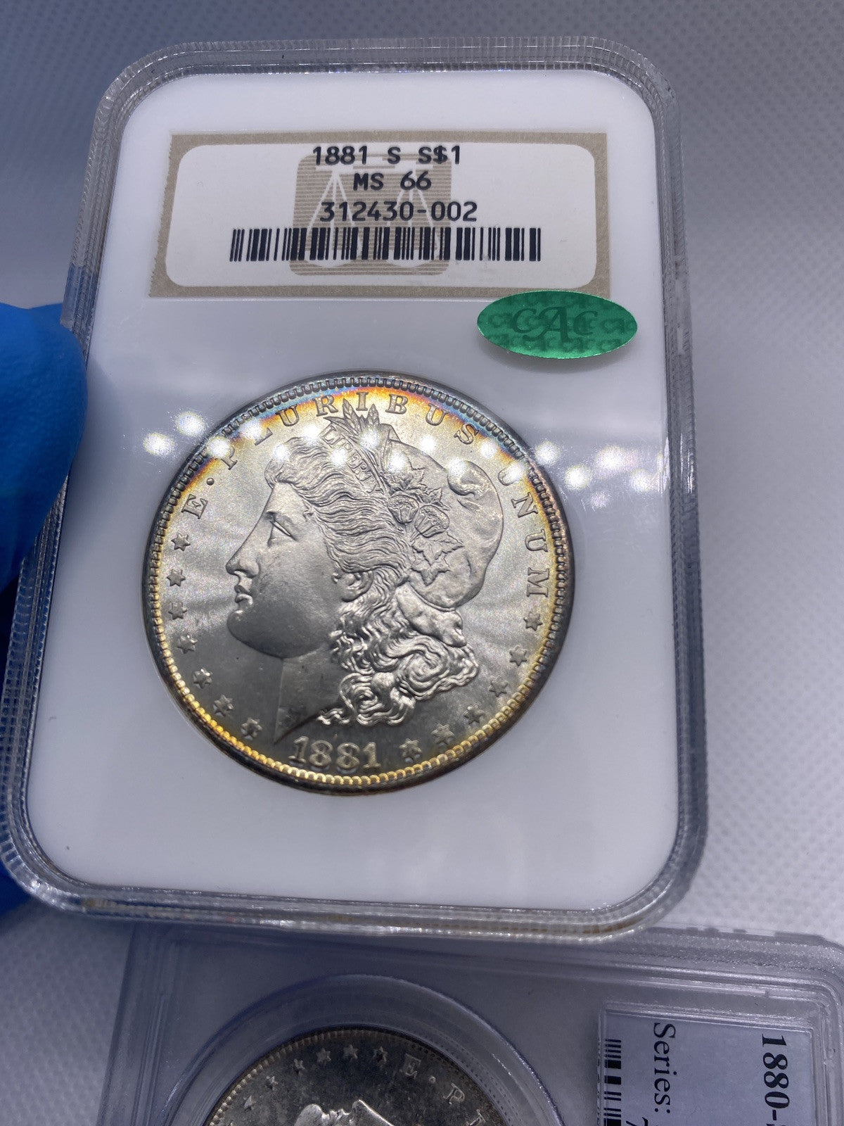 TONED 1881-S MORGAN DOLLAR  OLD NGC Holder & CAC MS 66  A BEAUTY+ Looks Better