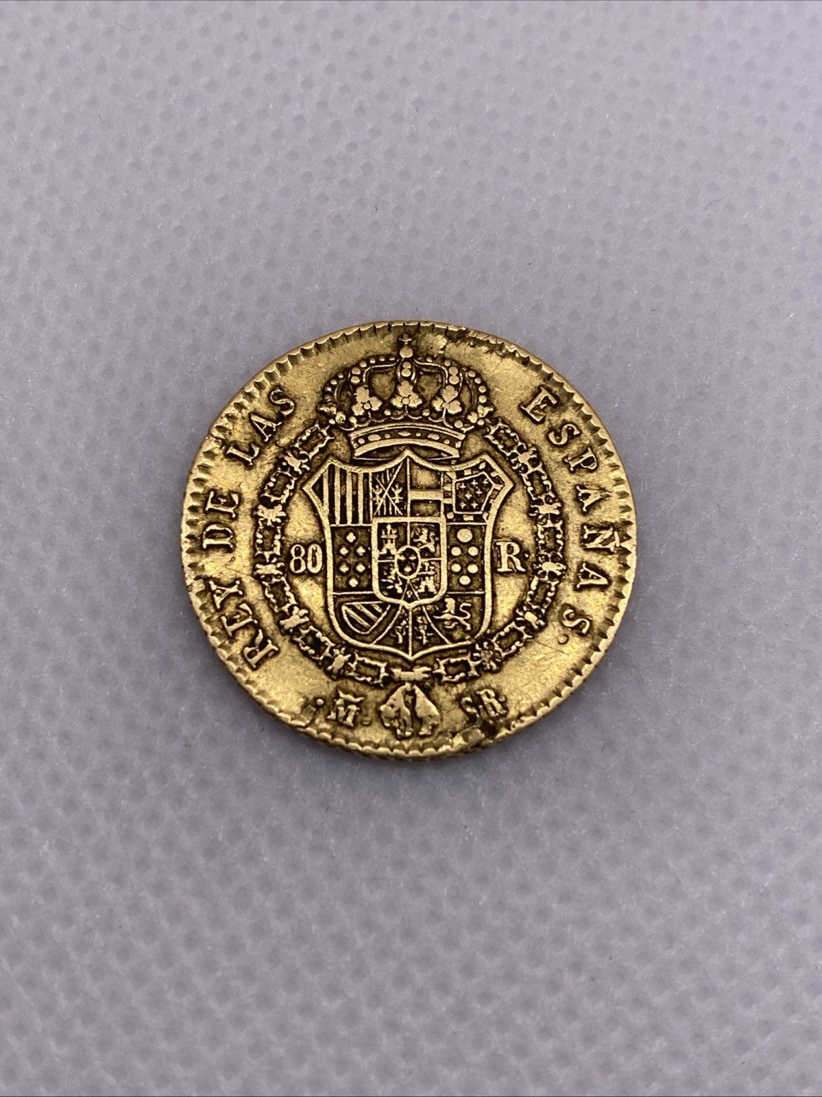 1822 80 Reals 80R Gold Madrid Ferdinand VII Spain Beautiful Gold Coin