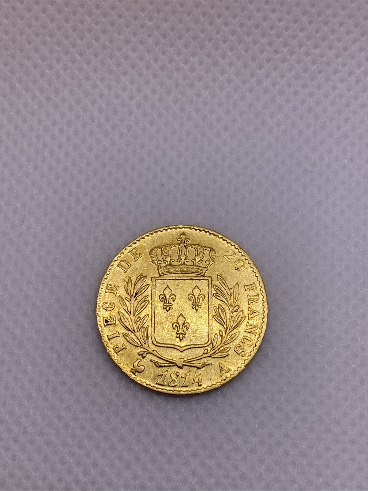 1814 A 20 Francs Louis XVIII Gold Coin France French Gold 200+ Years Old Gold