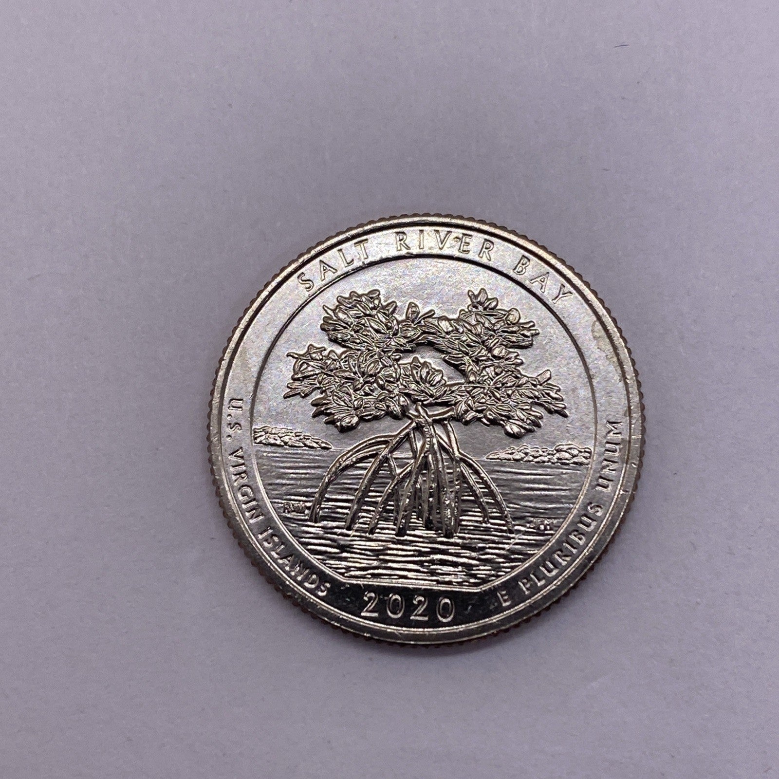 2020 W Salt River NP Quarter 25c Uncirculated Privy Mark V75 Struck Thru ERROR