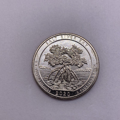 2020 W Salt River NP Quarter 25c Uncirculated Privy Mark V75 Struck Thru ERROR