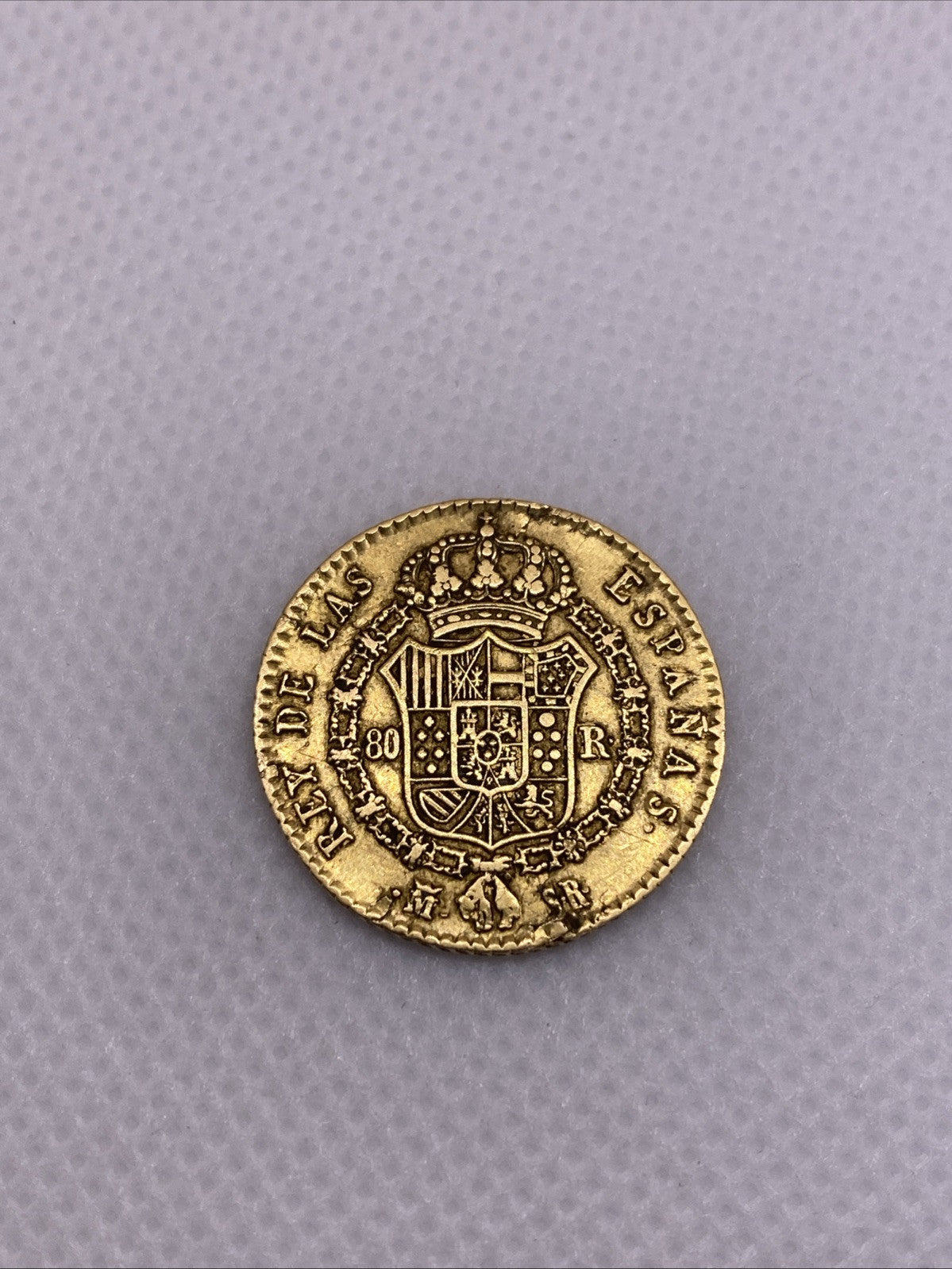 1822 80 Reals 80R Gold Madrid Ferdinand VII Spain Beautiful Gold Coin