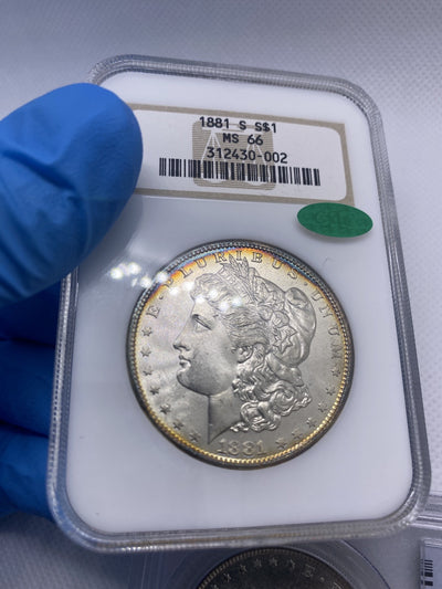 TONED 1881-S MORGAN DOLLAR  OLD NGC Holder & CAC MS 66  A BEAUTY+ Looks Better