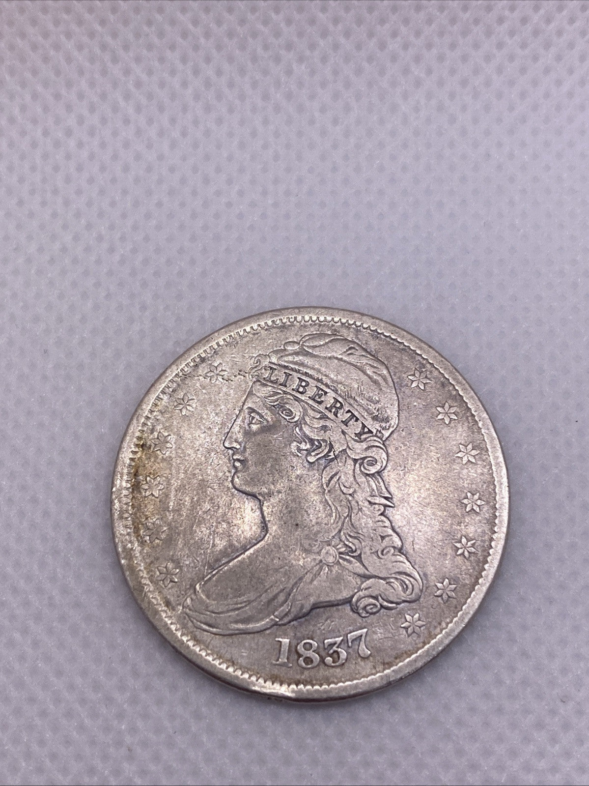 1837 CAPPED BUST 50C HALF DOLLAR 90% SILVER GREAT EXAMPLE OF AMERICAN HISTORY