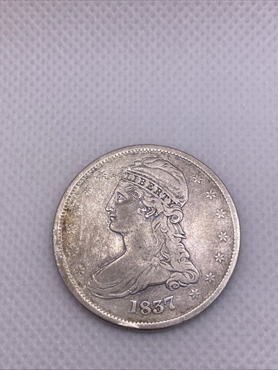 1837 CAPPED BUST 50C HALF DOLLAR 90% SILVER GREAT EXAMPLE OF AMERICAN HISTORY
