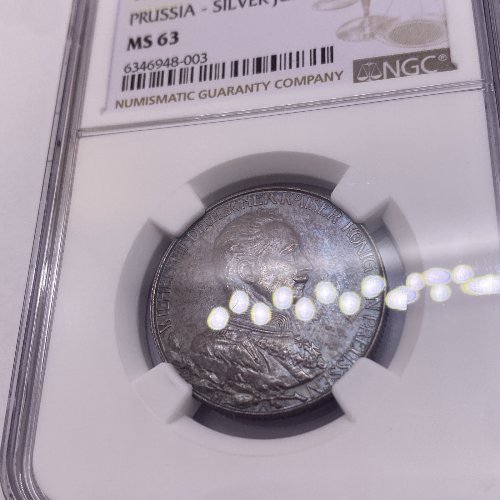 1913 A 2M Two Mark Prussia Silver Jubilee NGC MS 63 Germany Silver Coin Toning
