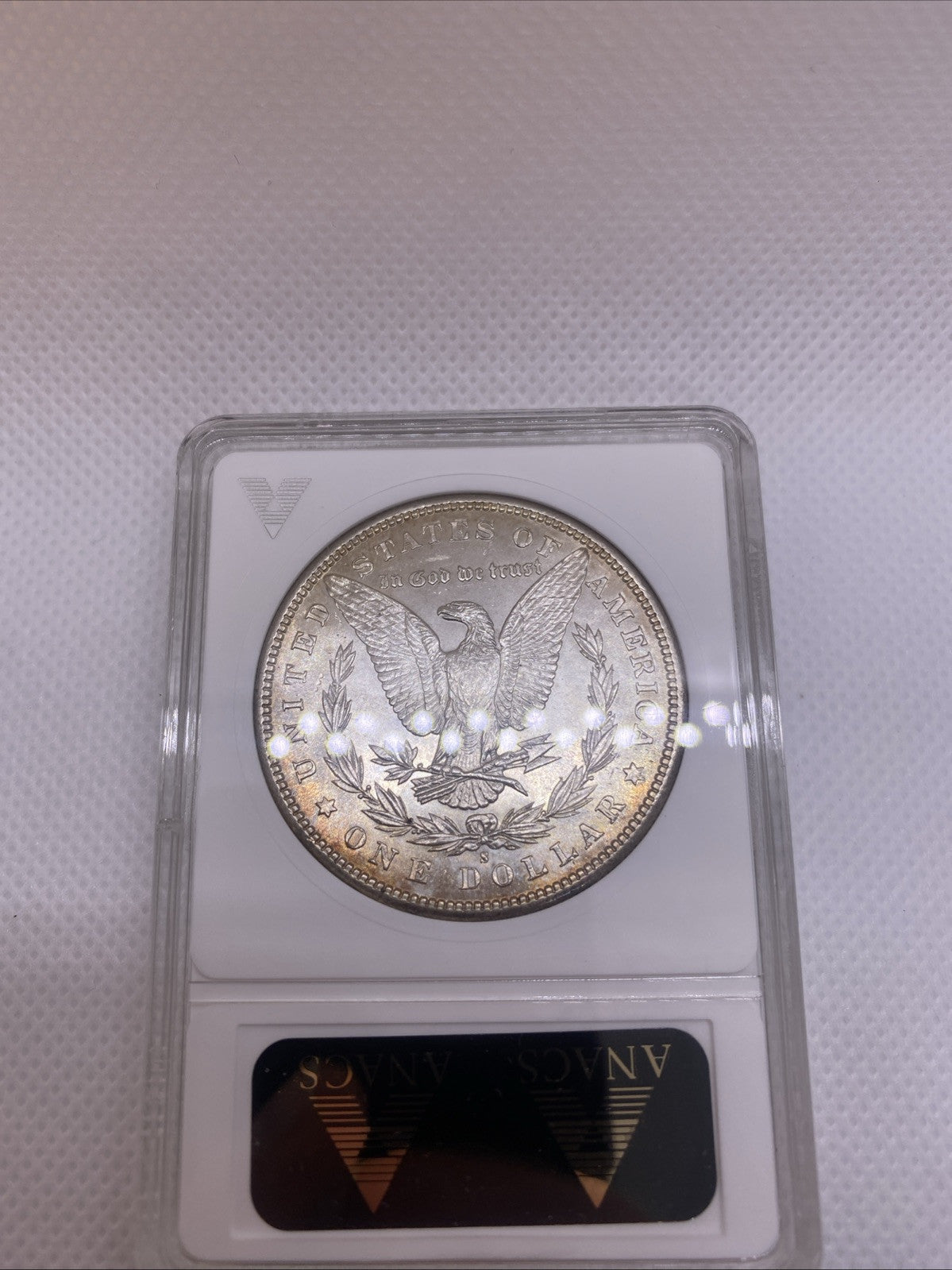 1881 S $1 Morgan Dollar ANA Older Holder MS63 Silver Coin RARE Great Looking