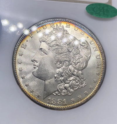 TONED 1881-S MORGAN DOLLAR  OLD NGC Holder & CAC MS 66  A BEAUTY+ Looks Better