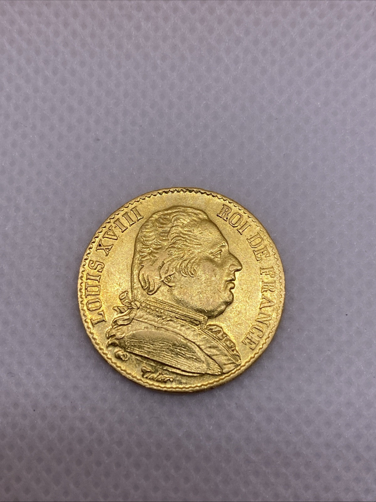 1814 A 20 Francs Louis XVIII Gold Coin France French Gold 200+ Years Old Gold