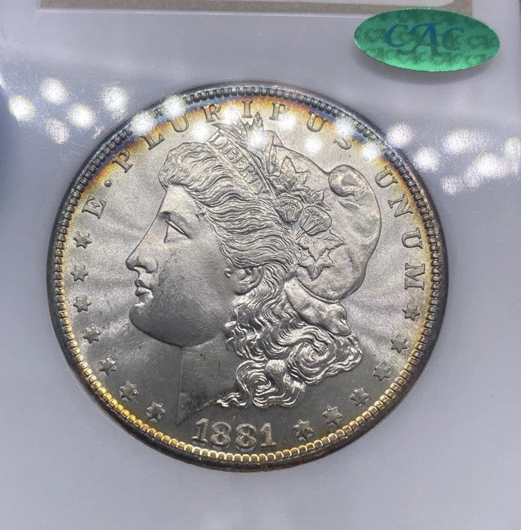 TONED 1881-S MORGAN DOLLAR  OLD NGC Holder & CAC MS 66  A BEAUTY+ Looks Better