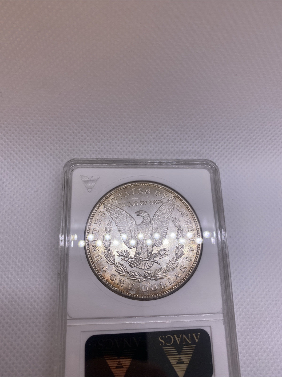 1881 S $1 Morgan Dollar ANA Older Holder MS63 Silver Coin RARE Great Looking