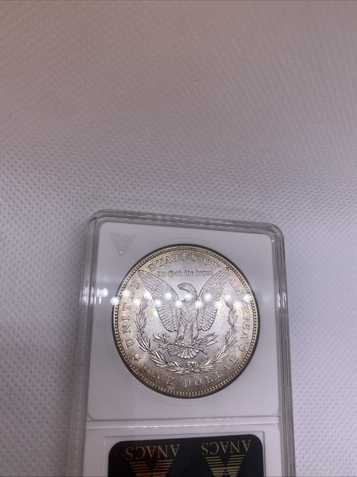 1881 S $1 Morgan Dollar ANA Older Holder MS63 Silver Coin RARE Great Looking