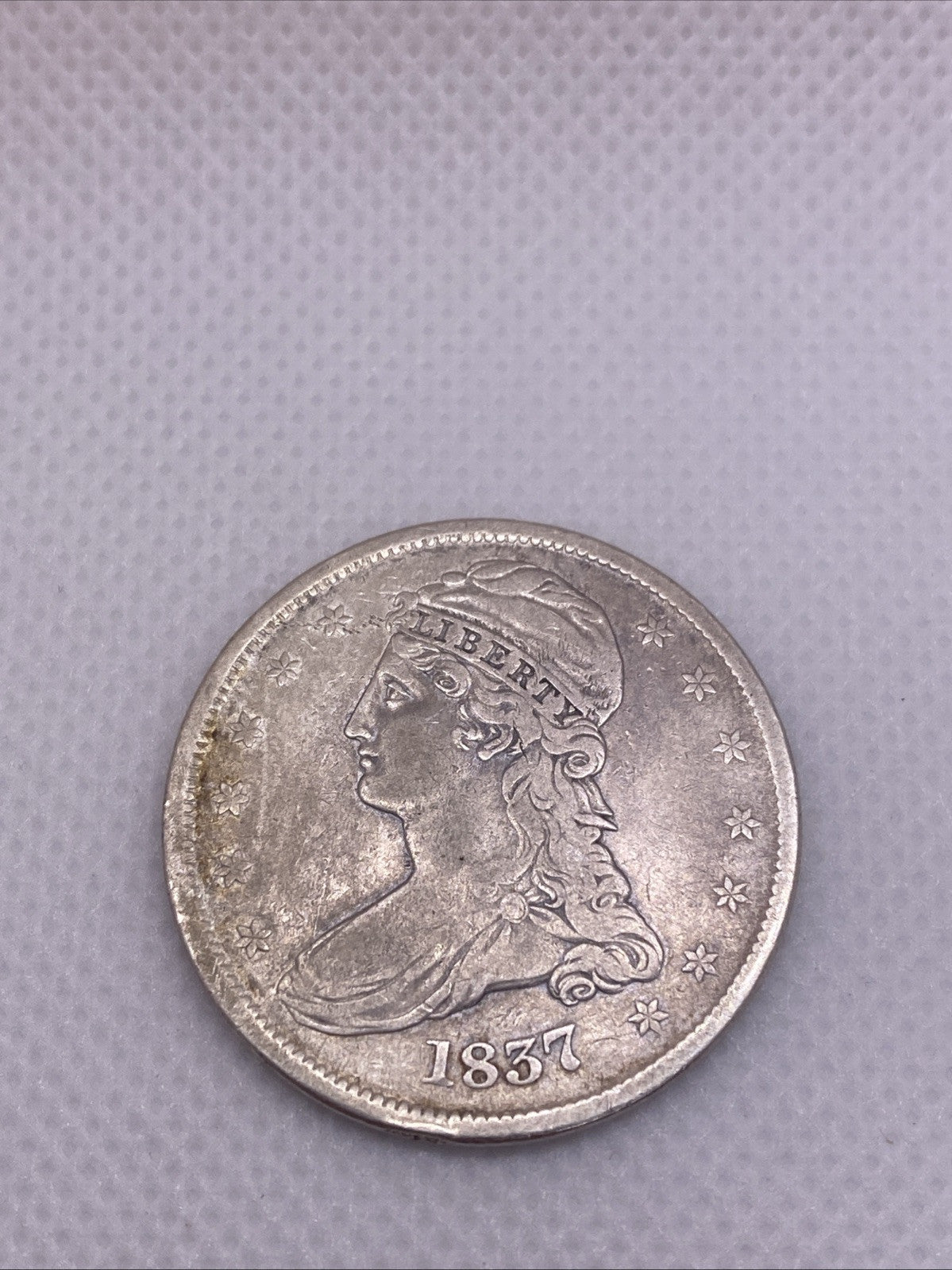 1837 CAPPED BUST 50C HALF DOLLAR 90% SILVER GREAT EXAMPLE OF AMERICAN HISTORY