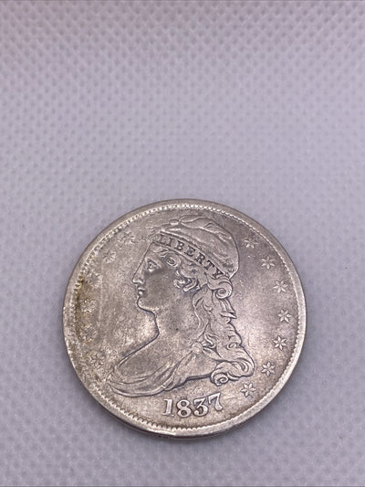 1837 CAPPED BUST 50C HALF DOLLAR 90% SILVER GREAT EXAMPLE OF AMERICAN HISTORY
