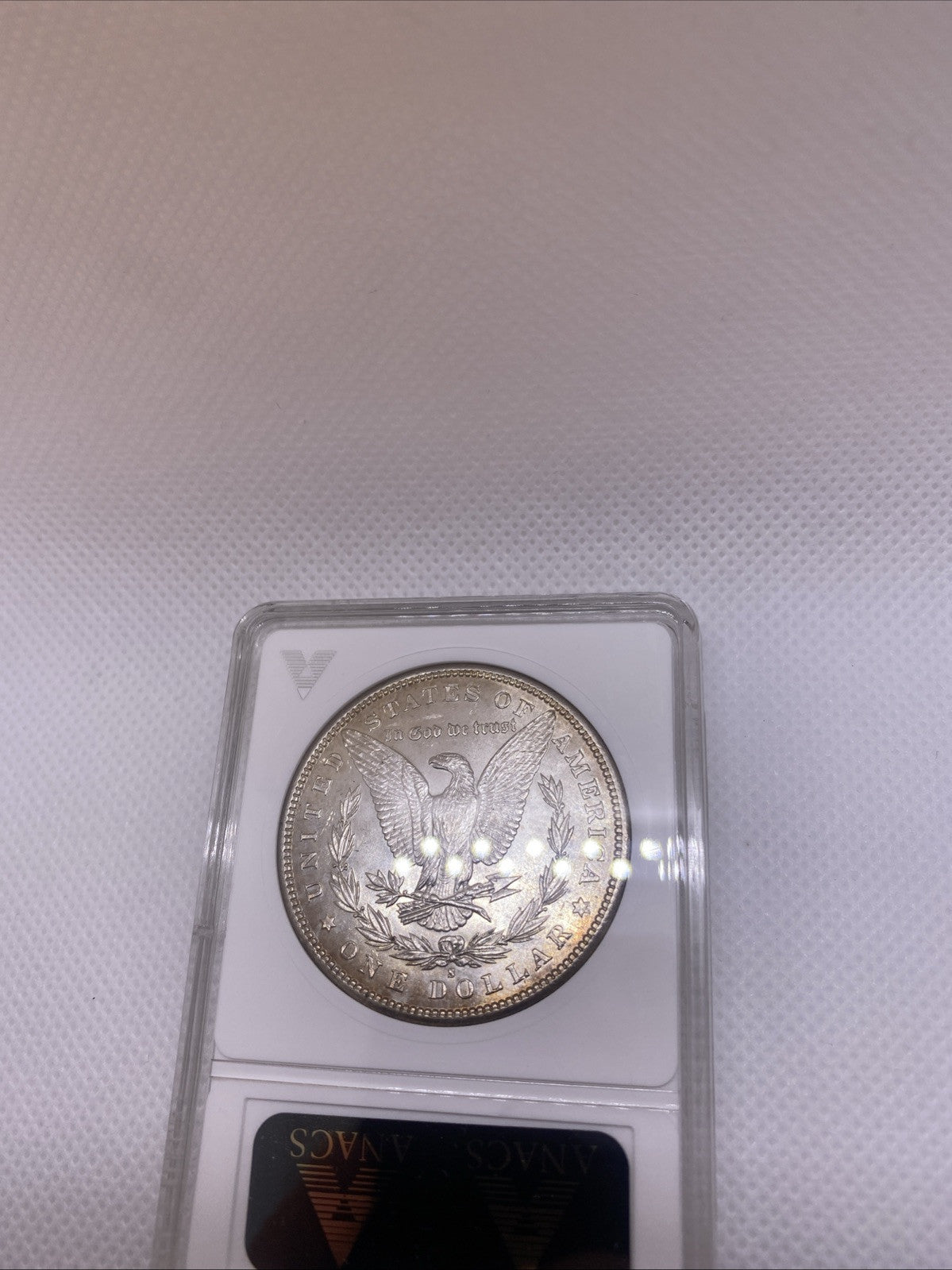 1881 S $1 Morgan Dollar ANA Older Holder MS63 Silver Coin RARE Great Looking