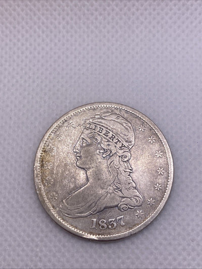 1837 CAPPED BUST 50C HALF DOLLAR 90% SILVER GREAT EXAMPLE OF AMERICAN HISTORY