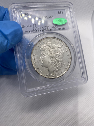 1880 S $1 Morgan Silver Dollar PCGS MS65 CAC Green Bean PQ Flashy