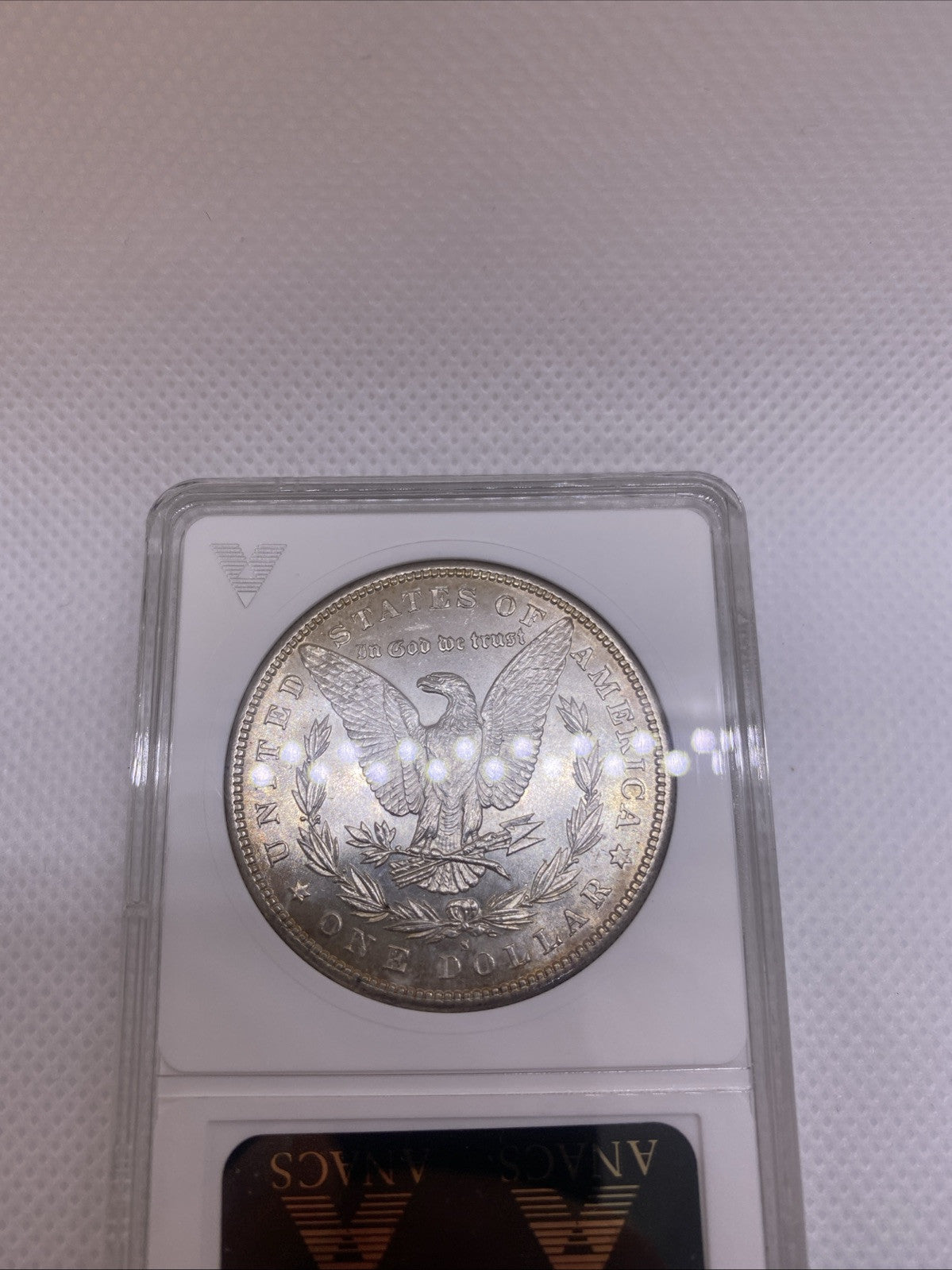 1881 S $1 Morgan Dollar ANA Older Holder MS63 Silver Coin RARE Great Looking