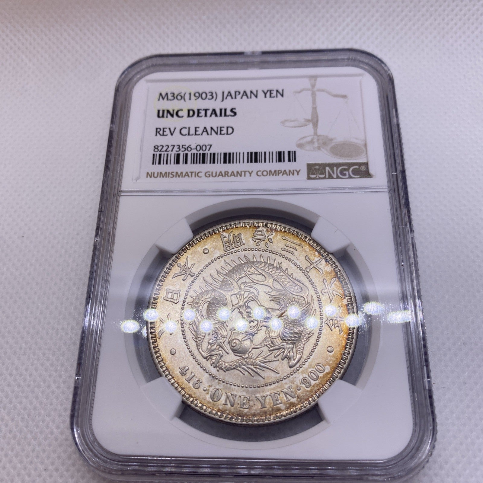 1903 (M36) Japan 1 Yen - NGC UNC Silver Japanese Coin Beauty Silver Coin 356-007